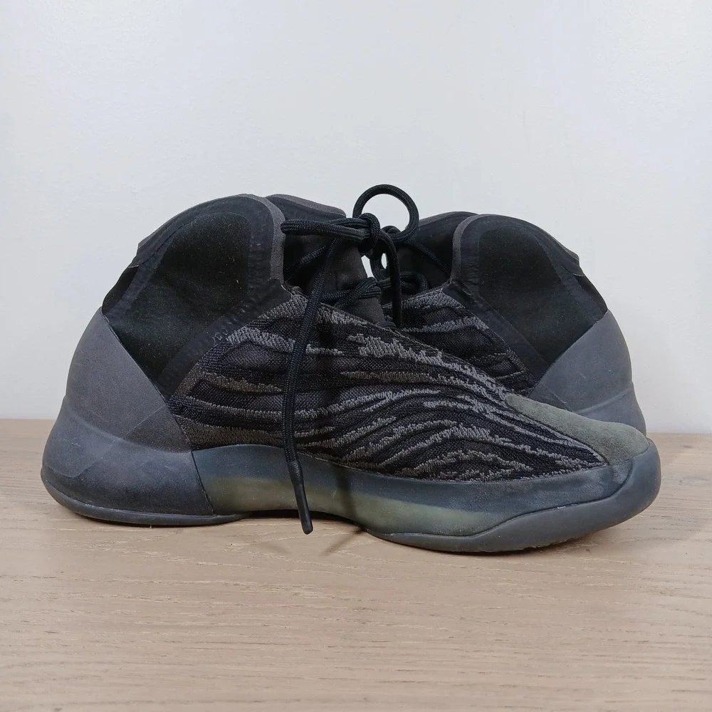 Adidas Yeezy Sneakers Womens 9.5 Black Knit High Top Lace Up Sock Streetwear